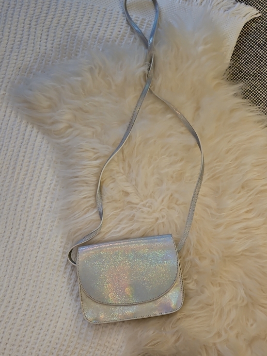 Handbags - Vagabond Iridescent Holographic Silver Crossbody Bag